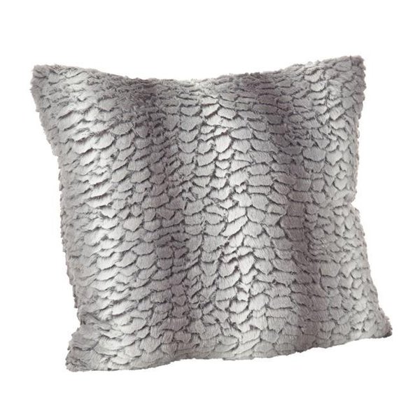 Saro Lifestyle SARO 1640.GY18S 18 in. Square Juneau Faux Fur Throw Pillow  Grey 1640.GY18S